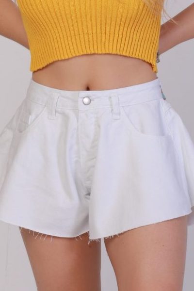 Shorts Feminino Jeans Godê Thassia Branco