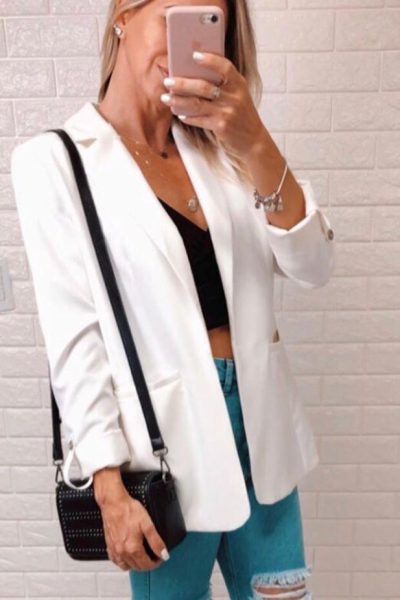 Blazer Básico Alfaiataria Branco