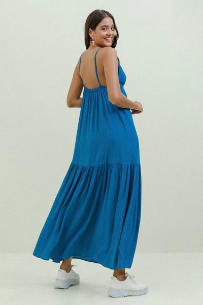 Vestido Longo Azul Nina