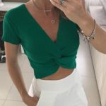 Blusa Cropped Tricot Olivia Verde (1)