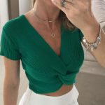 Blusa Cropped Tricot Olivia Verde (2)