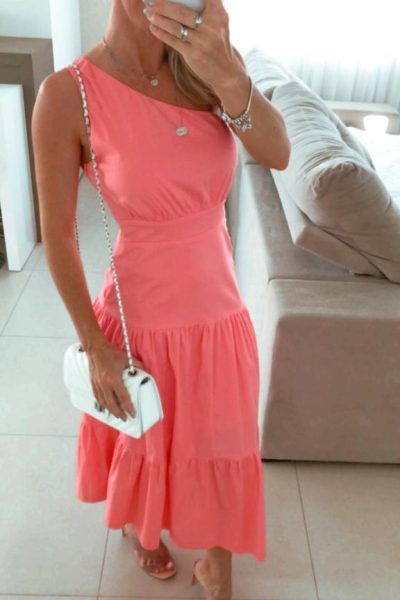 Vestido Midi Um Ombro Só Nataly Branco